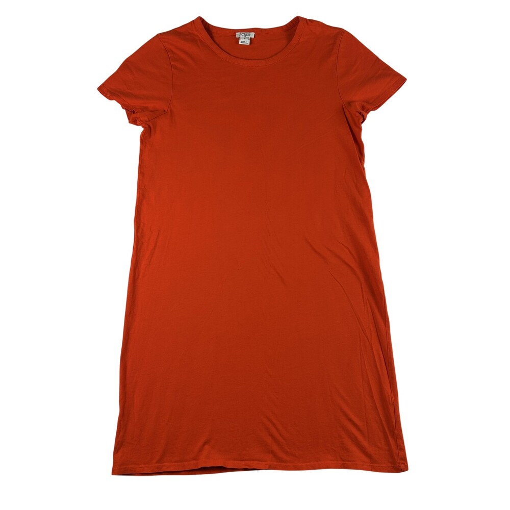 J.Crew T-Shirt Dress Womens Small Orange Short Sleeve Crew Neck Cotton Jersey